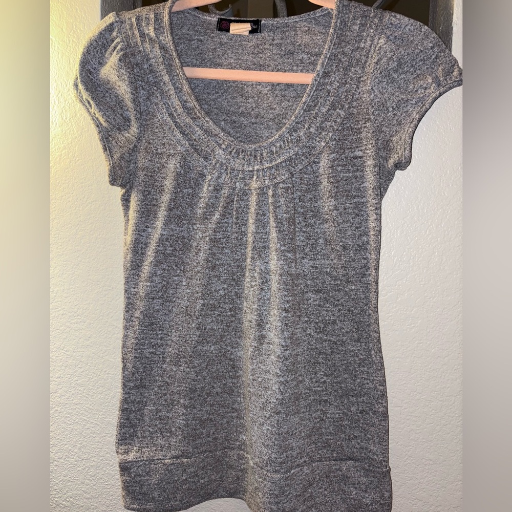 Gray Knit Blouse